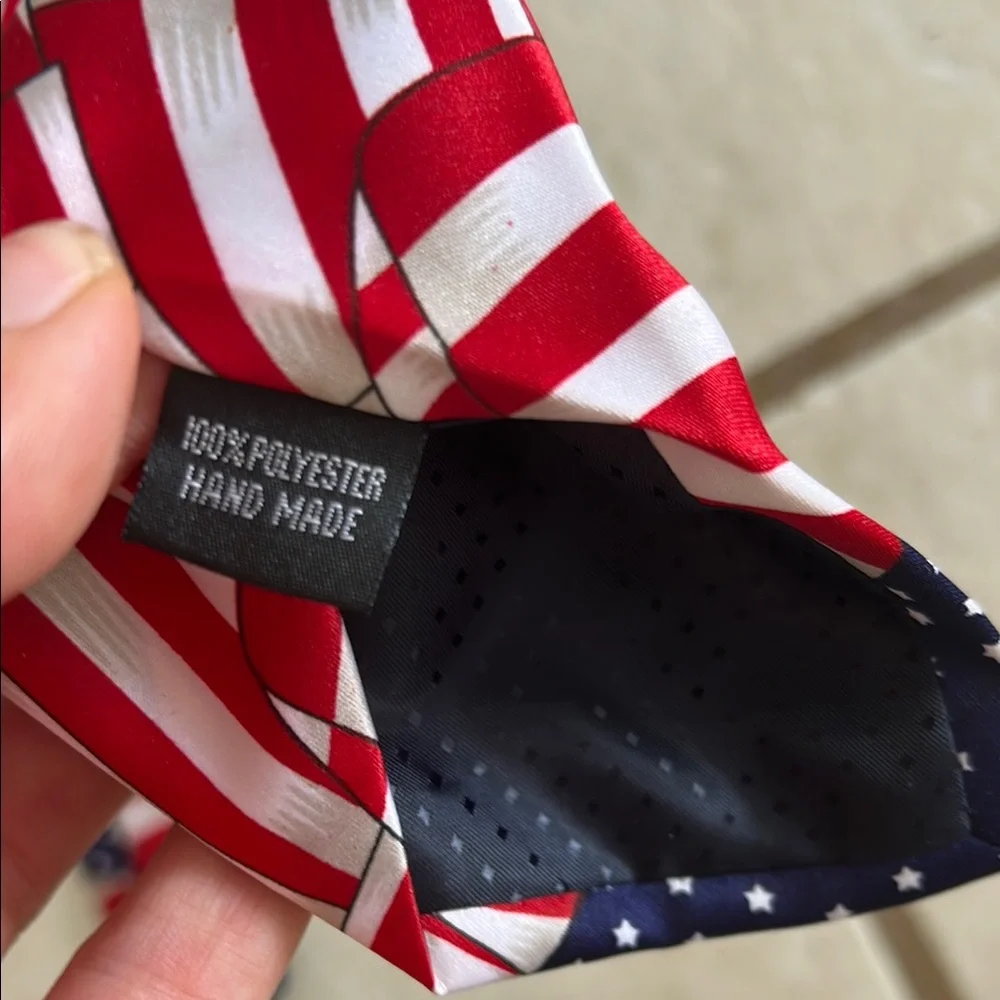 Vintage Patriotic Handmade American Flag 4th of July USA America Tie 🇺🇸